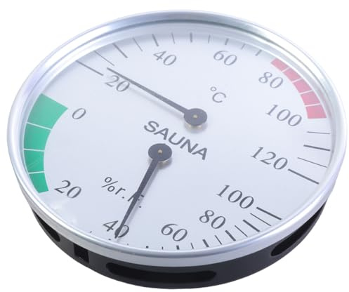 Medidor de temperatura y humedad montado en la pared, escala transparente, termómetros higrómetro para sala de sauna