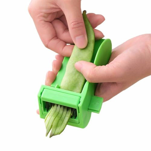 Runner Bean Slicer and Stringer UK, Mini Runner Bean Cutter, e Stringer per verdure, multifunzionale pepe, fagioli verdi (verde)