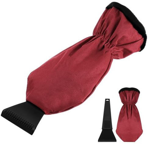 Huiguli Rascador de hielo para parabrisas de coche, eliminación de nieve con guante anticongelante, parabrisas de coche descongelante, herramienta raspadora de hielo para coche que será fácil de