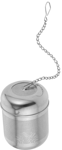 Sosoport Colador de Especias de Acero Inoxidable con Malla Fina Infusor Reutilizable para Té Cocina y Medicina Filtro para Olla de Cocción Lenta y Sopa Pequeño con Cadena y Cierre Seguro