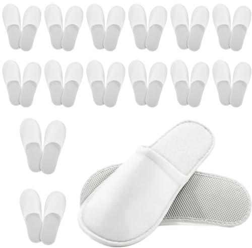 Yunzhou1230 White Hotel Slippers Multipack,Non-Slip Disposable Slippers, Closed Toe for Spa, Party Guest and Travel