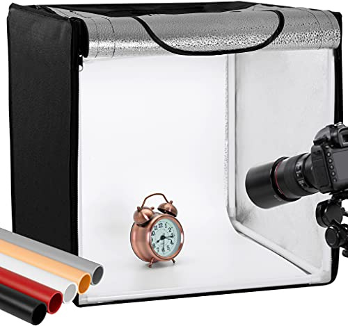finnhomy Tienda, Tablero de la Mesa de Fotos de Estudio de luz de Fotos de Estudio fotográfico portátil, Profesional, Caja de fotografía de Estudio de fotografía Kit de iluminación, 16 x 16 Cube