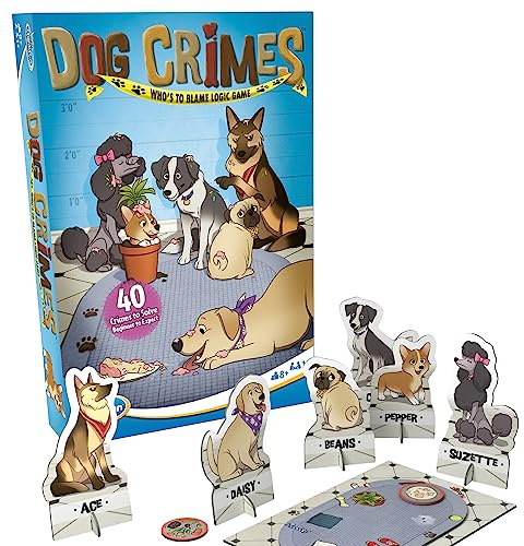 ThinkFun Dog Crimes Logic Game - Engaging Brainteaser for Kids and Adults | Fun Detective Theme | Memory and Reasoning Skill Builder | Unique Artwork | Suitable for Ages 8 and Up