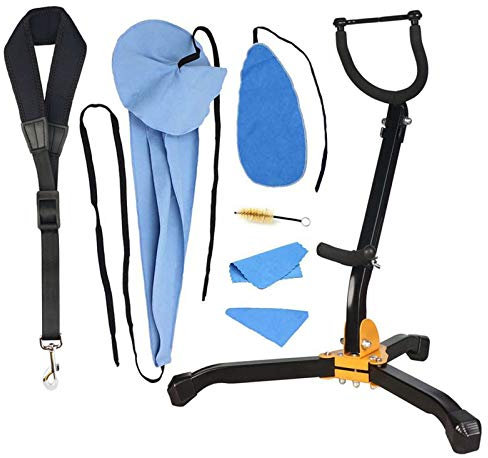 SUNYIN Saxophonständer Saxophon Reinigungsset Reinigungstuch Baumwolle Saxophon Nackengurt Alt Tenor Saxophon Zubehör Saxophonständer