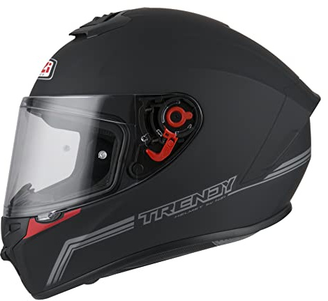 NZI - Casco Integral para Moto NZI Trendy (L, Matt Black Logo)
