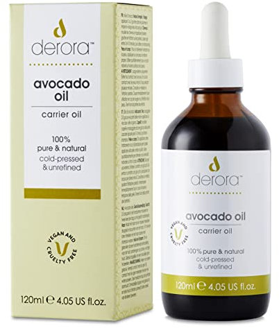 Derora Avocado Oil | Nourishes Skin, Hair & Nails | 100% Pure | Cold Pressed & Unrefined | Antioxidant & Vitamin A, B, D & E Rich | For All Skin Types | Vegan & Cruelty Free (120ml)