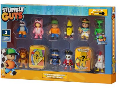 Bizak Stumble Guys Actionfiguren, 12er-Pack, 6 cm, Set 1, 2 Charaktergruppen zum Sammeln, offizielles Lizenzprodukt des Abschieß-Videospiels, Erwachsene Fans und Jungen oder Mädchen ab 8 Jahren
