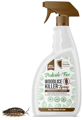 Woodlice Killer Spray 1 Litre - Pesticide-Free, Non-Stain & Low-Odour Formula, Long-Lasting Barrier, Easy Application, Effective Woodlice Killer for Indoor Use, Woodlice Treatment for Home Protection