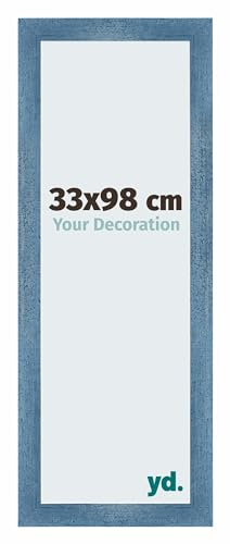 yd. Your Decoration - Marco para Puzzle 33x98 - Claro Azul Barrido - Marco para Puzzle 500-1000 piezas - MDF Marco de foto - Mura