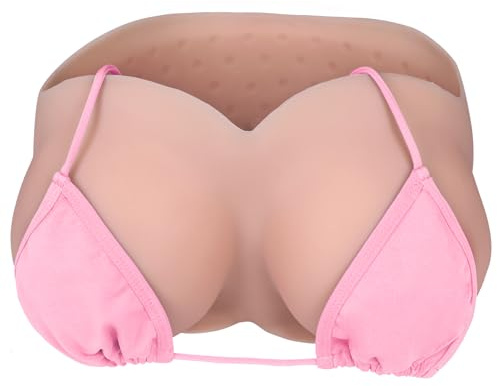 Vnmcry Silicone Breast Forms Cotton Filled V-Neck Tube Top False Chest Plates Strapless Breastplate Fake Boobs for Men Crossdresser Transgender Mastectomy Prosthesis (Beige - D Cup XL Size)