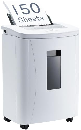 Fonirvanic Destructeur de Documents Papier Electrique: 150 Feuilles Sécurité P4 Coupe 3x10mm Grande Capacité 25L Protection Surcharge Surchauffe pour Bureau Professionnel et Usage Personnel