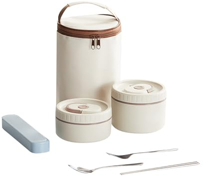 MARCBUSE Scatola Bentos isolata con 4 scomparti in acciaio antiruggine Set di contenitori per il pranzo termici per la scuola ufficio scatola per il pranzo in acciaio antiruggine con contenitore