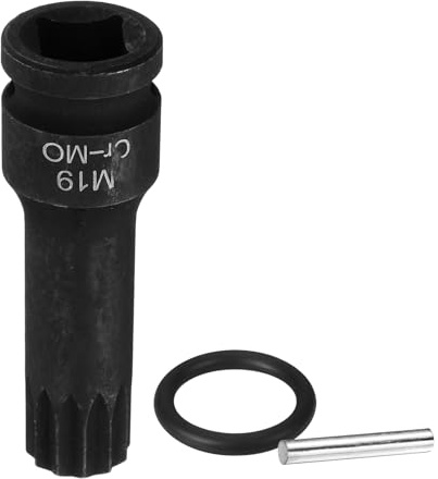 QUARKZMAN Douille À Encoche Triple Carrée M19 1/2 Pour Perceuse À Chocs Acier CR-MO 19mm 12 Points Avec Goupille Joint Torique Pour Adaptateur Perceuse