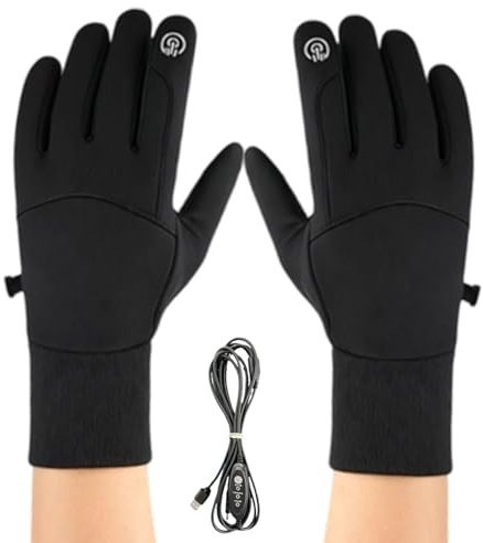 Guanti riscaldati elettrici – 1 paio, guanti riscaldati USB con dita touch – per escursionismo, pesca, sci, ciclismo, snowboard, uomini, donne, adulti e adolescenti