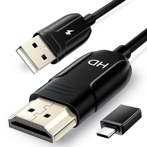 LXJADAP Cavo HDMI Wireless Per iPhone, iPad, Android, Tablet, Laptop, Windows A TV/Monitor/Proiettore, Streaming Video Da iPhone, Adattatore HDMI Wireless Con AirPlay E Miracast