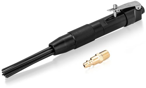 NATGAI Compact Air Needle Scaler, Pneumatic Rust Paint Remover with 12 Needles, Needle Gun Air Tool with 1/4 NPT Fitting for Weld Slag Cleaning, Rust Removal, Auto Repair
