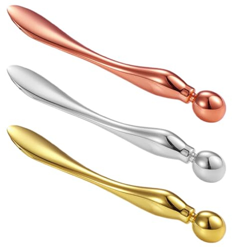 DECOMELODY Applicateur Métallique Multifonctionnel 3pcs en Alliage de Zinc pour Crème Contour des Yeux pour Soin Quotidien et Fatigue