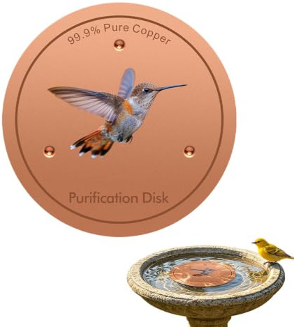 Metall-scheibe Für Vogelbad - Metall 10 Cm | Wasserreinigungsplatte | Vogelbad-reinigungsdisk Mit Dreipunkt-halterung | Für Outdoor, Garten, Terrasse, Rasen, Hof, Bauernhof Und Springbrunnen