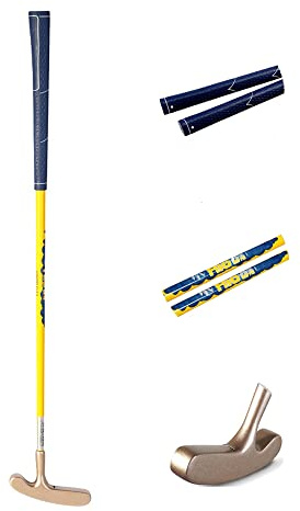 Acstar Two Way Junior Golf Putter Graphite Kids Putter Both Left and Right Handed Easily Use for Kids Age 3-5(Gold Head+Yellow Shaft+Blue Grip,25 inch,Age 3-5)