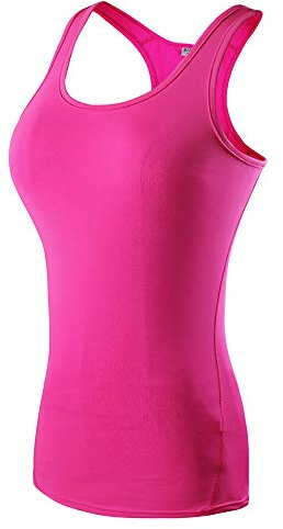 Dam sport tank top racerback löptopp skjorta toppar för fitness, yoga och löpning, rosa, XL