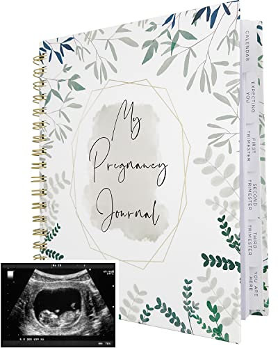 Graviditetsjournal minnesbok för blivande mammor – kalender för graviditetsplanerare – veckovis månatlig organisatör för att spåra milstolpar – inbunden med minnesficka – present till första gången mammor