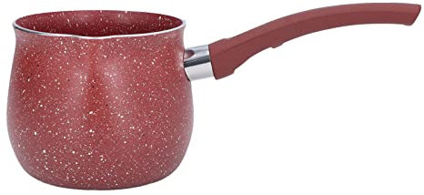 Milk Pan Coffee Pot 10cm Cooking Pot Mini Milk Butter Warmer Single Handle Soup Pan for Cooking (Red)