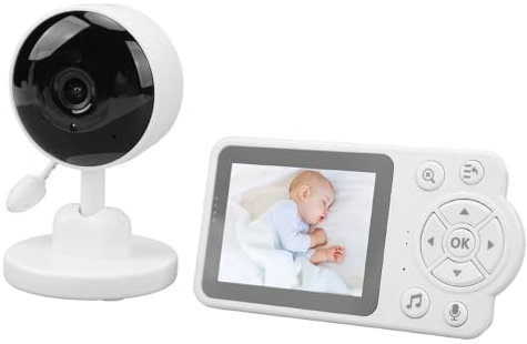 Dpofirs Monitor para Bebés con Cámara y Audio HD 720P, Detección de Temperatura, Conversación Bidireccional, Ideal para Nuevas Mamás