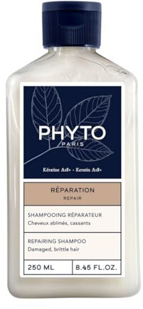 Phyto Paris - Réparation - Shampoing Réparateur- Shampoing Cheveux Secs et Abîmés - Nettoie en Douceur, Répare et Restaure - Enrichi en Kératine A18+ - Shampooing sans Sulfate