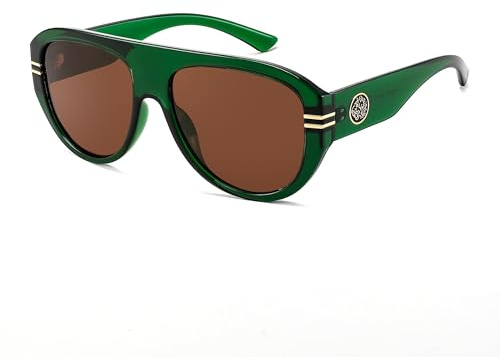 FEISEDY Retro Polarized Oversized Sunglasses for Men Women Trendy 70s Vintage Plastic Frame Sun Glasses B4150