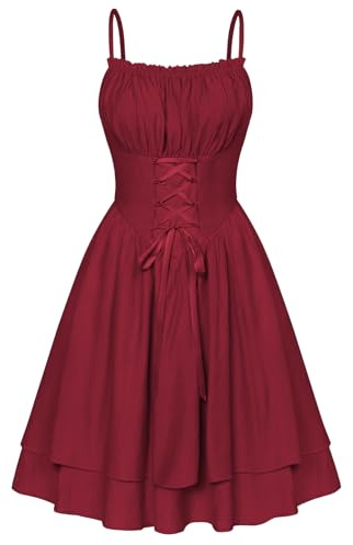 Summer Corset Mini Dress for Women Teens Fairy Chiffon Milkmadi Sundress Graduation Dresses Red S