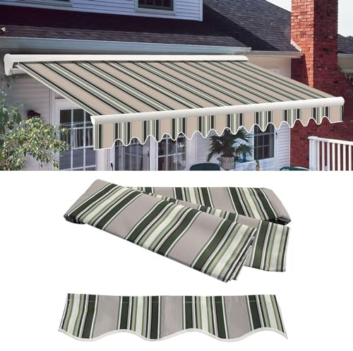 Trädgårdsmarkis markisöverdrag, Replacement Sun Shade Shelter Gazebo Canvas for Shops, Gardens, Terraces,(8x3m)