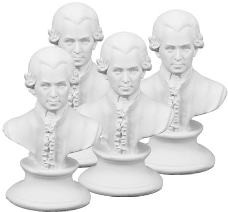 STOBAZA 4stücke Mini-Musiker-büstenstatue Aus Kunstharz Kreativer Tischschmuck Exquisites Statuenornament Als Fotorequisite Oder Künstlerskizzenrequisite Vielseitig Einsetzbar Für Haushalt