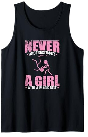 Never underestimate a Black Belt Girl Aikido Tank Top