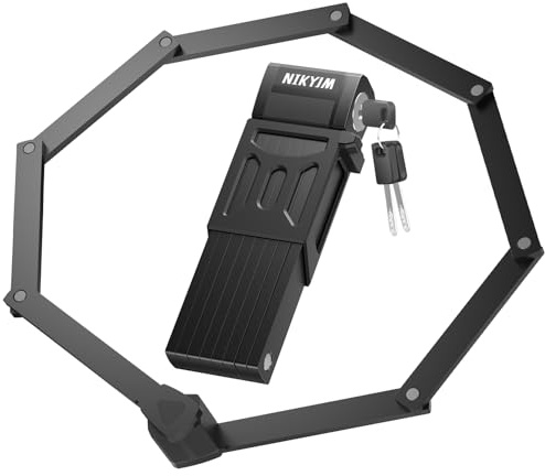 Candado Bicicleta Plegable,130 cm 8 Nudos Antirrobo Bicicleta con Marco y Accesorios-Robusto Candado de Bicicleta Plegable para candado bici, Bicicleta de Carretera, Candado patinete-V2