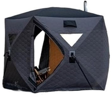 Shelters Star Hub Tent Portable Pop Up Ice Fishing Angler Thermal Hub Shelter Tent sauna tent for Winter Ice Fishing Tent(Black)