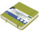 Kangaro Art Skizzenbuch 12x12cm Lime Green PU Hardcover 80 Blatt 140 Gramm cremefarbenes Papier mit Gummiband und Band