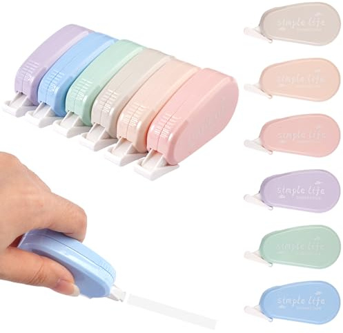 12 Stück Korrekturroller Korrekturmaus, Korrekturbänder Set Mini mit Schutzkappe, 5m x 5mm Fenster Korrigieren Roller, Kleberoller Maus, Korrekturband Roller für Kinder Schüler Büro Zuhause Schule