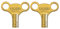 Evoges Radiator Bleed Key Brass Clock Type Valve Keys for Radiators Air Vent and Towel Rail UK, Pack of 2