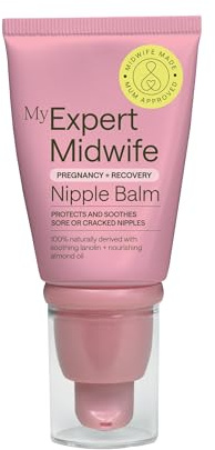 My Expert Midwife No Harm Nipple Balm Lanolin Nipple Cream - 30ml | 100% Natural Medical Grade Lanolin, Fast Relief for Sore Cracked Nipples, Odourless, Breastfeeding Safe, UK Made