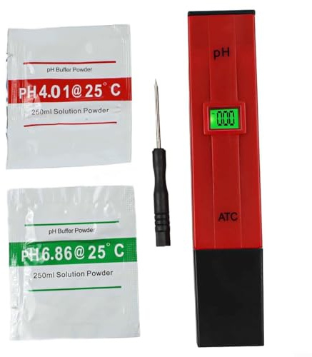 Homeponnew Digital pH Meter 0.0-14.0 Range with 0.1 pH Resolution and Temperature Compensation for Accurate Water Quality Testing in Aquarium, Pool, Hydroponics and Garden