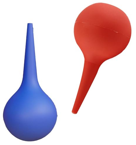 2-Pack Rubber Ear Syringe Bulbs for Gentle Wax Removal - Safe for Adults and Kids, Reusable Ear Cleaning Tool