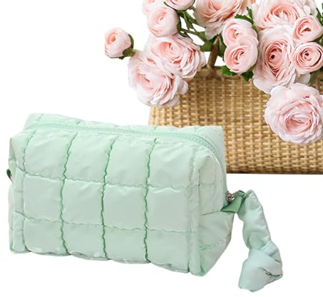 Kosmetikaarrangörväska, kapacitet, robust och modern, reseförvaringsväska quiltad – för mor, fru, flickvän, lotion, ögonbrynspenna, ögonskugga, täckpenna, camping