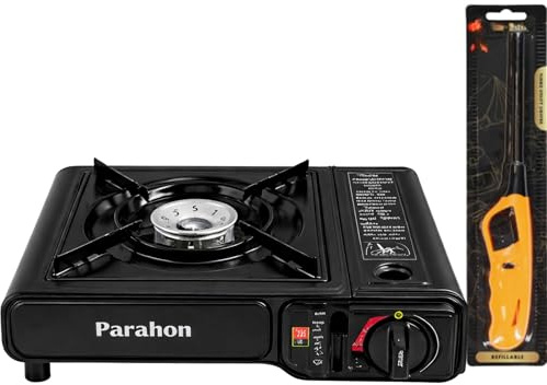 PARAHON Burner Portable Gas Stove, Dual Fuel Butane and Propane Cooker, Lightweight Stainless Steel Outdoor Camping, Picnic Stove