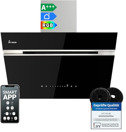 KKT KOLBE Cappa aspirante inclinata AURORA6005SE, 60 cm, nero argento