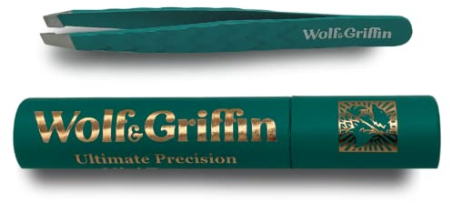 Wolf & Griffin Mini Tweezer | Professional Eyebrow Tweezers for Men & Women | Perfect for Facial Hair Removal | Stainless Steel