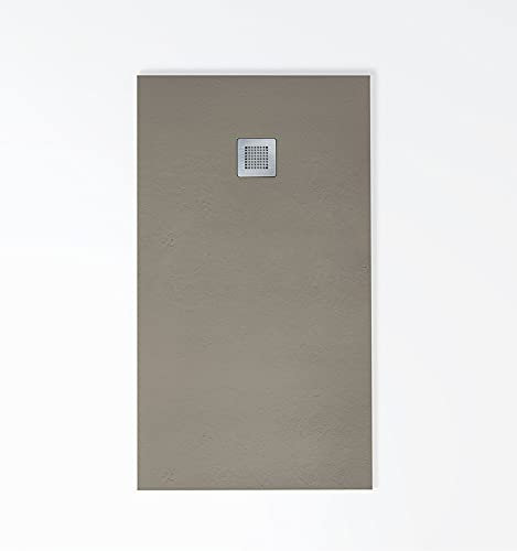 Plato de ducha de resina TOPO Extraplano, incluye válvula y rejilla, todas las medidas disponibles. 5 Años de garantía. Textura pizarra antideslizante C-3. Medidas gran formato. Capa de GEL COAT.