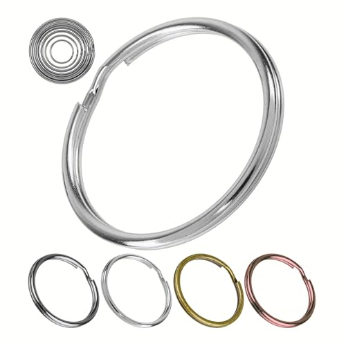 Nyckelringset, Ø 38 mm, 12 delar, av härdat stål, i koppar, metallringar nyckelringar, nyckelorganisation bilnycklar, ytterdörrnycklar, delade ringar O Ring DIY Kit