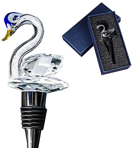 WUERKIYA Tapon Vino Bomba Vacio Crystal Goose Design Cierre de Botellas de Vino con Silicona Tdeal para Cócteles Fiestas de Tiros y Bares