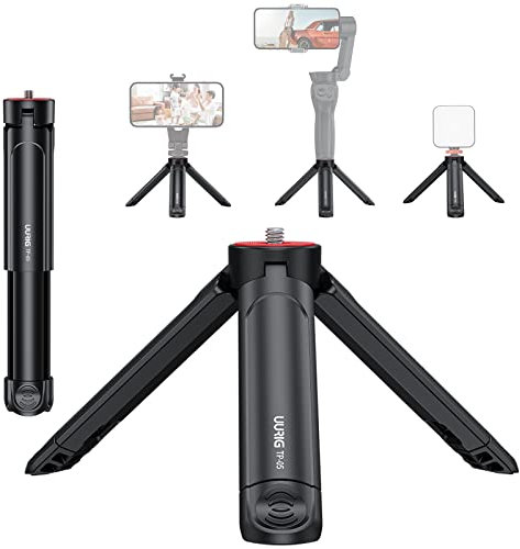 UURIG TP05 Extendable Mini Camera Tripod, Portable Selfie Stick Handle Grip Desktop Webcam Tripod with 1/4 Screw for DSLR Camera Webcam Phone Holder Selfie Stick Vlog Tripod