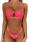 VicSec Floral Lace Lingerie Set for Women Sexy Bra and Knickers Underwear Set Push Up Half Cup See Through Nightwear with Thongs G-Strings High Waisted Eyelash Lacy Rose Red